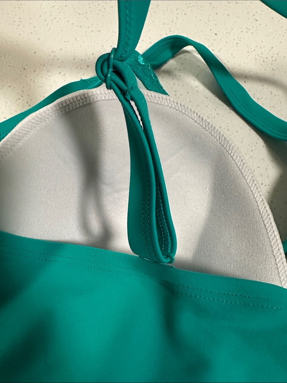 Torrid -Plunge Lace-Trim Teal Tankini Top with Crisscross Straps, Size:2 (18-20) - Picture 5 of 6